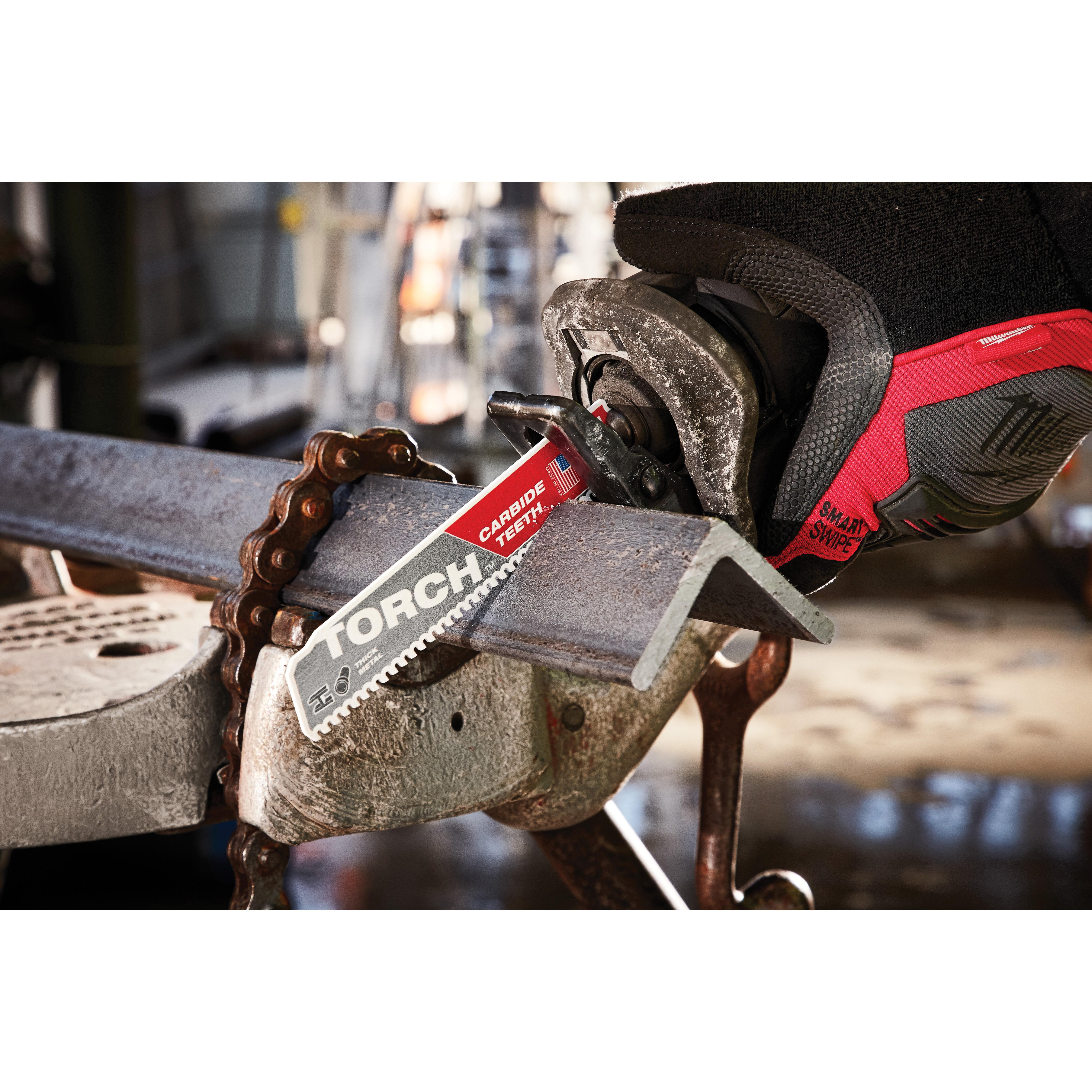 Milwaukee® The Torch™ 48-00-5201 Reciprocating Saw Blade, 6 in L, 1 in W, 7 TPI, Universal Shank, Carbide Blade