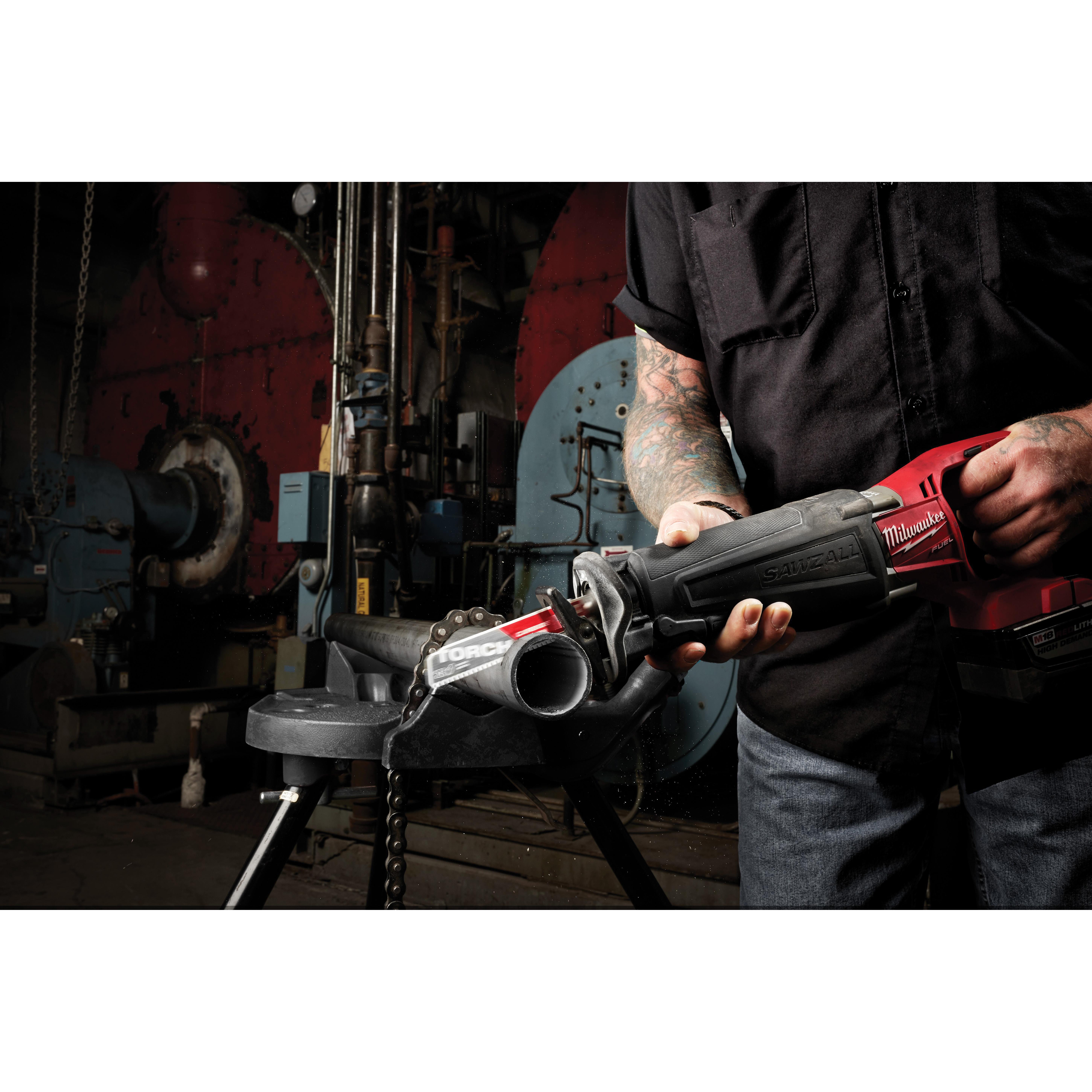 Milwaukee® The Torch™ 48-00-5201 Reciprocating Saw Blade, 6 in L, 1 in W, 7 TPI, Universal Shank, Carbide Blade