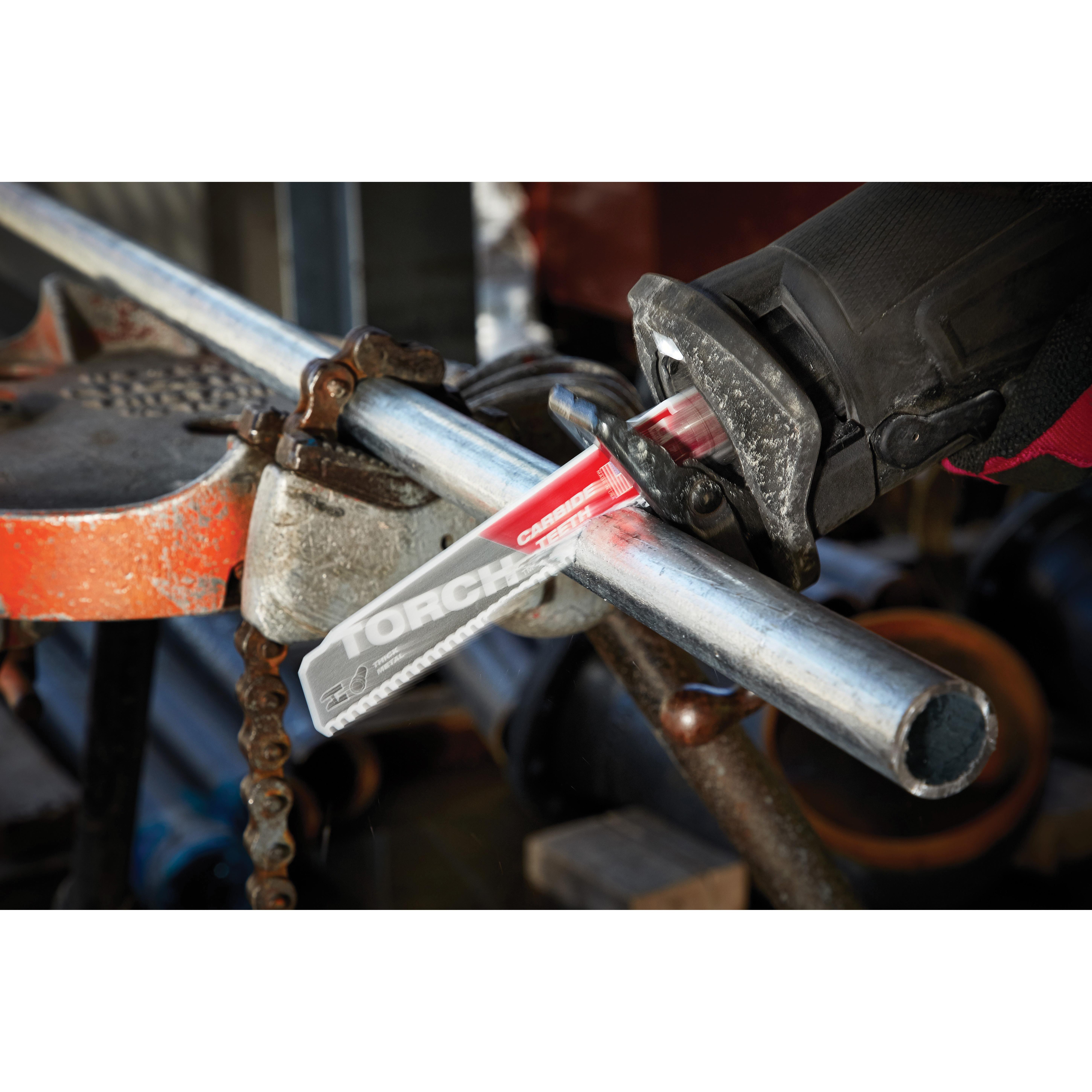 Milwaukee® The Torch™ 48-00-5201 Reciprocating Saw Blade, 6 in L, 1 in W, 7 TPI, Universal Shank, Carbide Blade