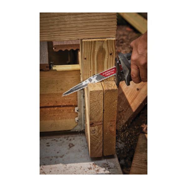 Milwaukee® Sawzall AX 6 inch L x 1 inch W x 0.05 inch T 5 TPI Carbide Tipped Reciprocating Saw Blade; 5/Pack thumbnail 3