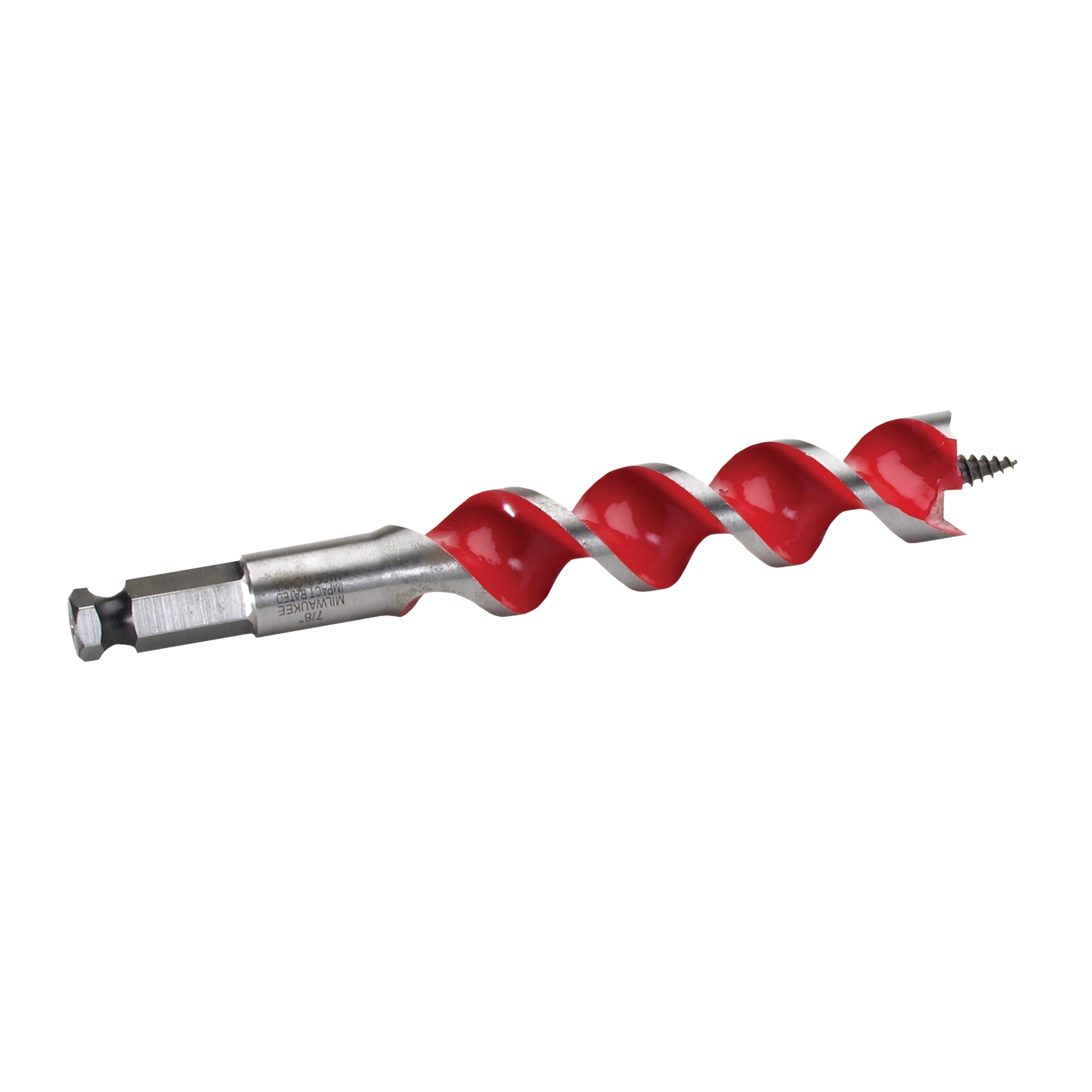 Milwaukee® 48-13-0870 Hardened Alloy Steel Hex Twist Flute Spur Wood Boring Auger Bit, 7/8 inch x 6-1/2 inch, Polished and Coated thumbnail 2