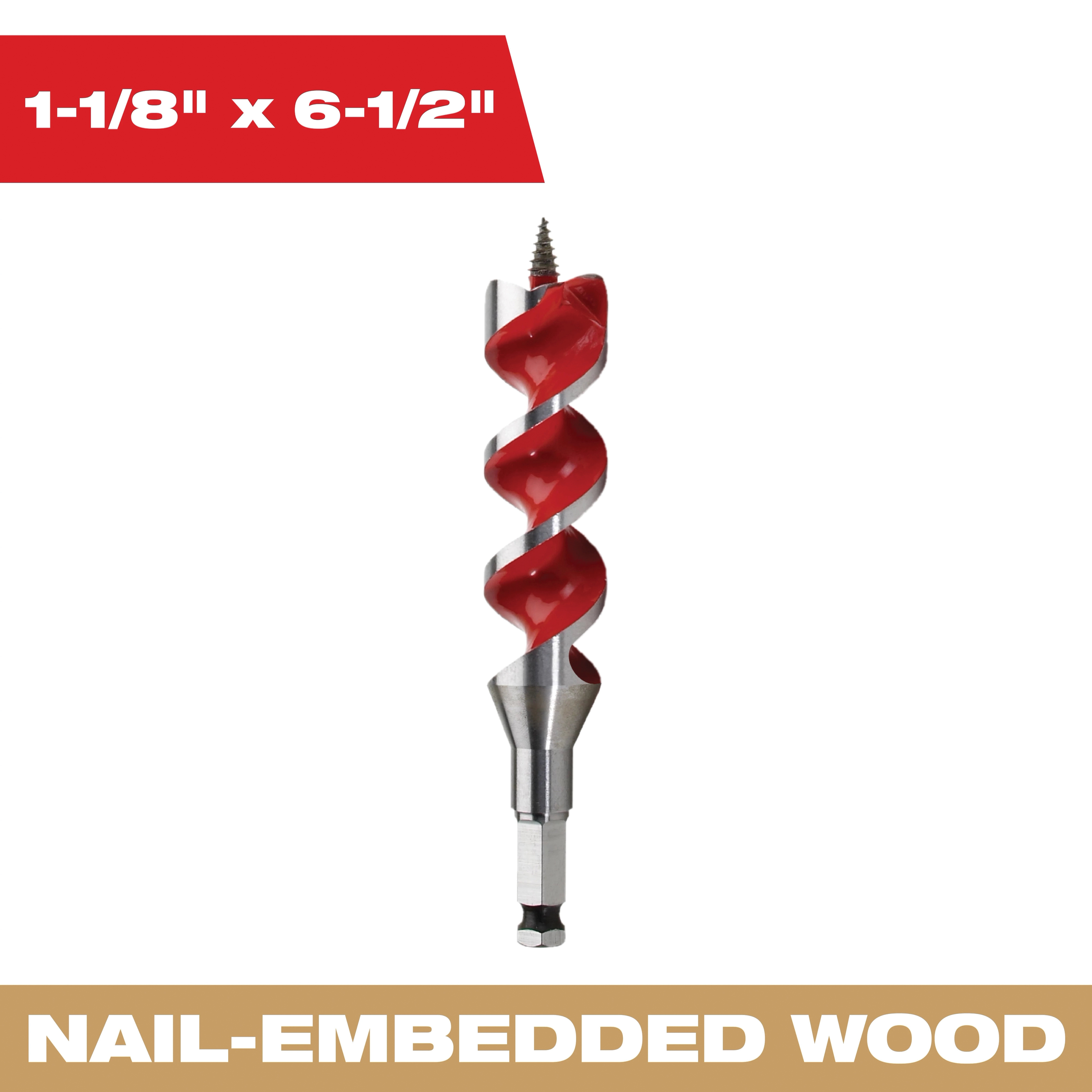 Milwaukee® 7/16 inch Hex Auger Bit, 1-1/2 inch x 4 inch x 6-1/2 inch thumbnail 3