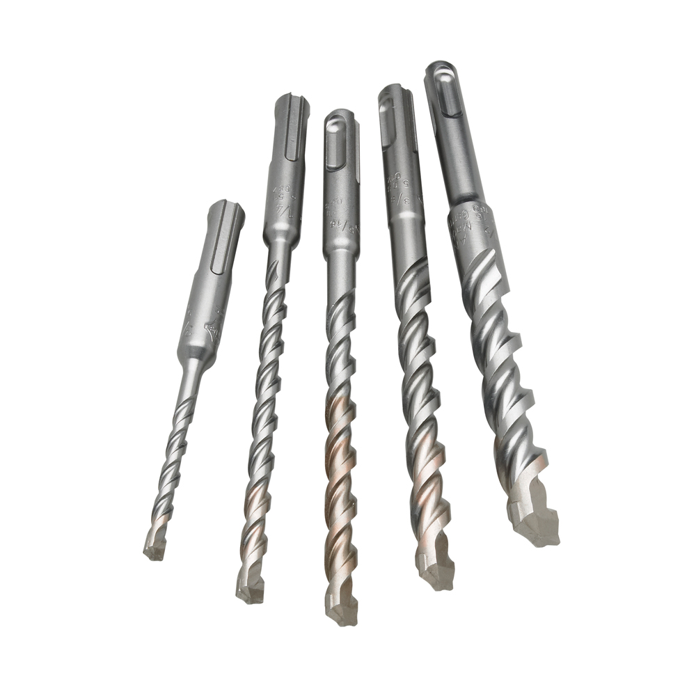 Milwaukee® 48-20-7490 Two-Cutter Rotary Hammer Drill Bit Kit, 3/16 in Min Drill Bit, 1/2 in Max Drill Bit, 5-Piece