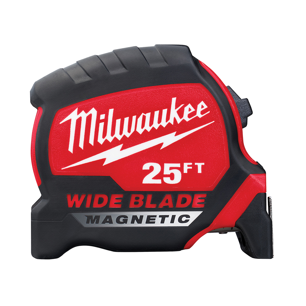 Milwaukee® 48-22-0225M Magnetic Tape Measure, 25 ft L Blade, 1 ft, 1/16 in, 1/2 in, 1/4 in, 1/8 in Graduation