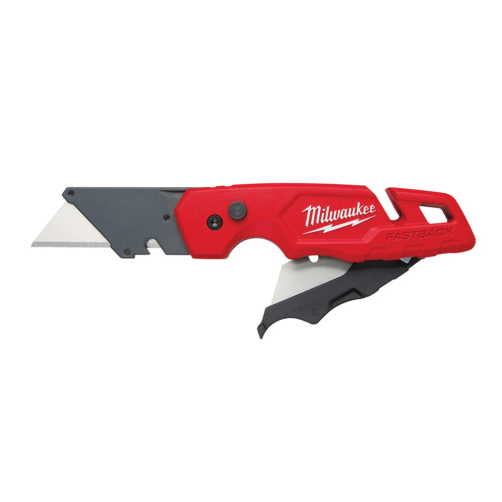 Milwaukee® FASTBACK™ 48-22-1502 Folding Utility Knife with Blade Storage, Utility Blade, Bi-Metal Blade, 6.87 in OAL