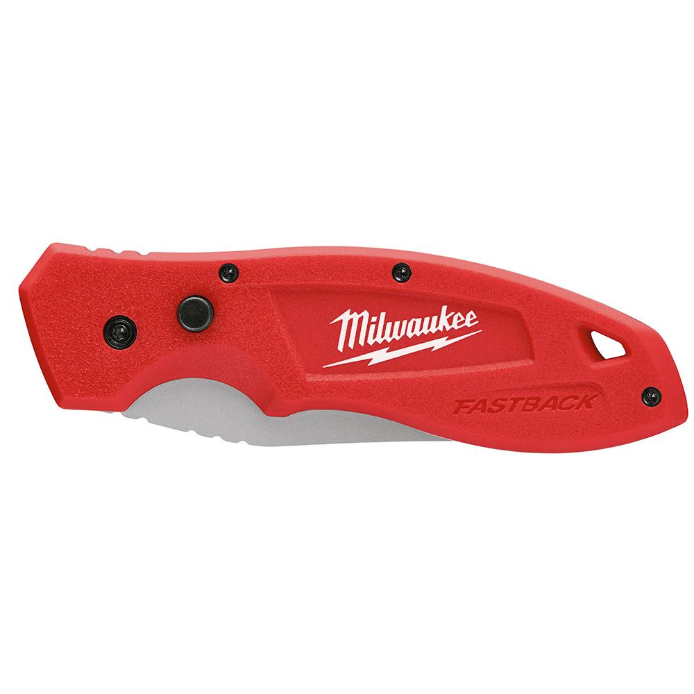 Milwaukee&reg; 48-22-1990 Fastback&trade; Liner Lock Smooth Folding Pocket Knife, 3 in L Blade, Drop Point Stainless Steel Blade, Fine Edge