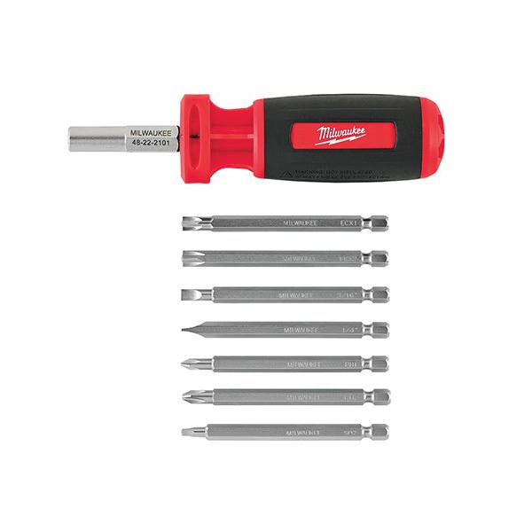 Milwaukee® 48-22-2101 Single End Multi-Bit Screwdriver, Imperial, 8 Pieces, 10-in-1 Drive, Steel thumbnail 3