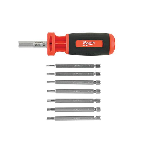 Milwaukee® TORX Single End Multi-Bit Screwdriver, Imperial, 8 Pieces, 10-in-1 Drive, Ergonomic with Antiroll Handle thumbnail 3