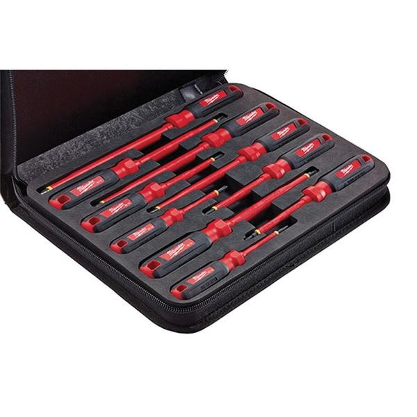 Milwaukee® ECX Insulated Screwdriver Set, 10 Pieces, 1000 V Insulation, Polycarbonate Handle, Red/Black thumbnail 2