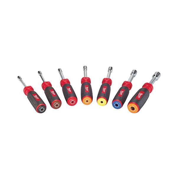 Milwaukee® HollowCore Magnetic Nut Driver Set, Metric, 7 Pieces, 3 in L Shaft, 7-1/4 to 7-1/2 in OAL, Steel Shank thumbnail 2