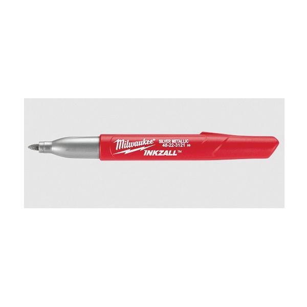 Milwaukee® Inkzall Metallic Point Marker, 5.5 in Fine Tip, Plastic, Red/Silver thumbnail 2