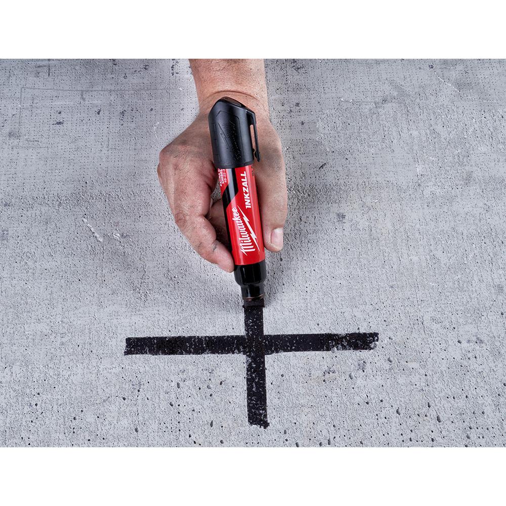 Milwaukee® INKZALL™ 48-22-3260 Marker, Extra Large Chisel Tip, Black thumbnail 2
