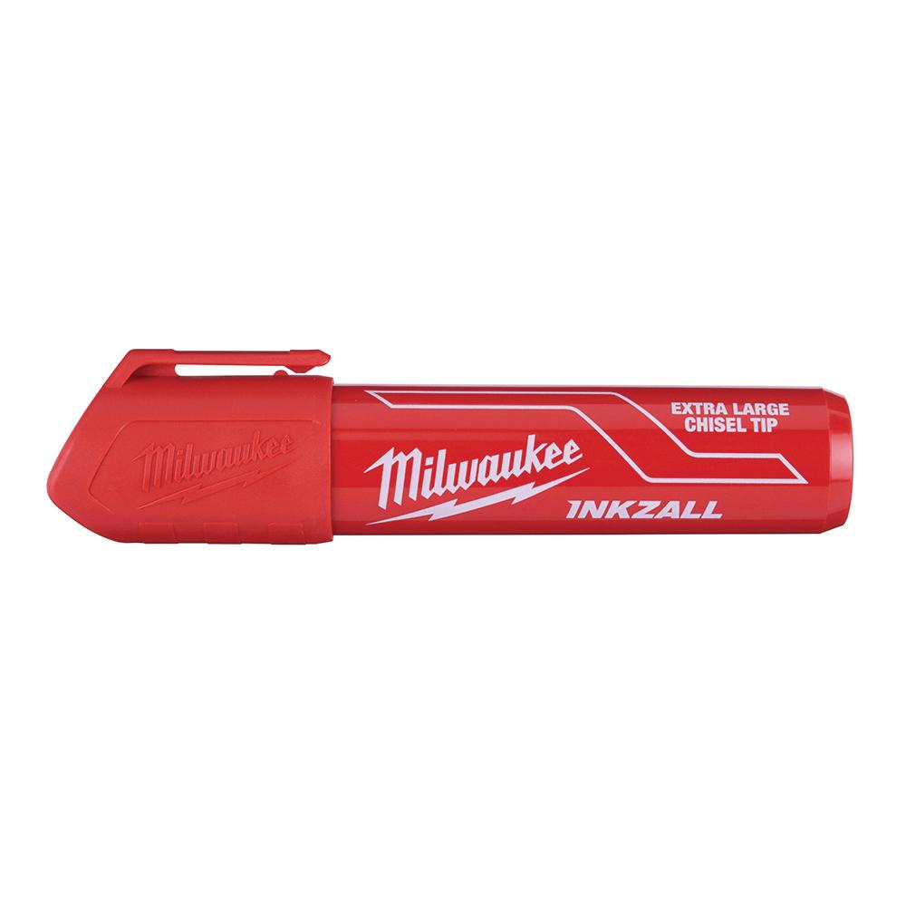 Milwaukee® INKZALL™ 48-22-3266 Marker, Extra Large Chisel Tip, Red thumbnail 2