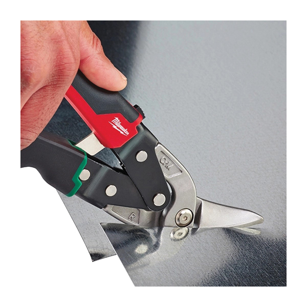 Milwaukee® 48-22-4022 Offset Snip, 18 ga Cold Rolled Steel/22 ga Stainless Steel, 1-1/2 in Length of Cut, 10 in