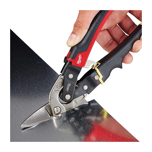 Milwaukee® 48-22-4032 Offset Snip, 18 ga Cold Rolled Steel/22 ga Stainless Steel, 1-1/4 in Length of Cut, 10 in