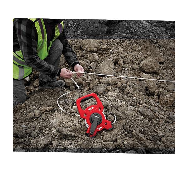 Milwaukee® 48-22-5330 Open Reel Long Tape Measure, 1/2 in W x 100 ft L Blade, Fiberglass thumbnail 2