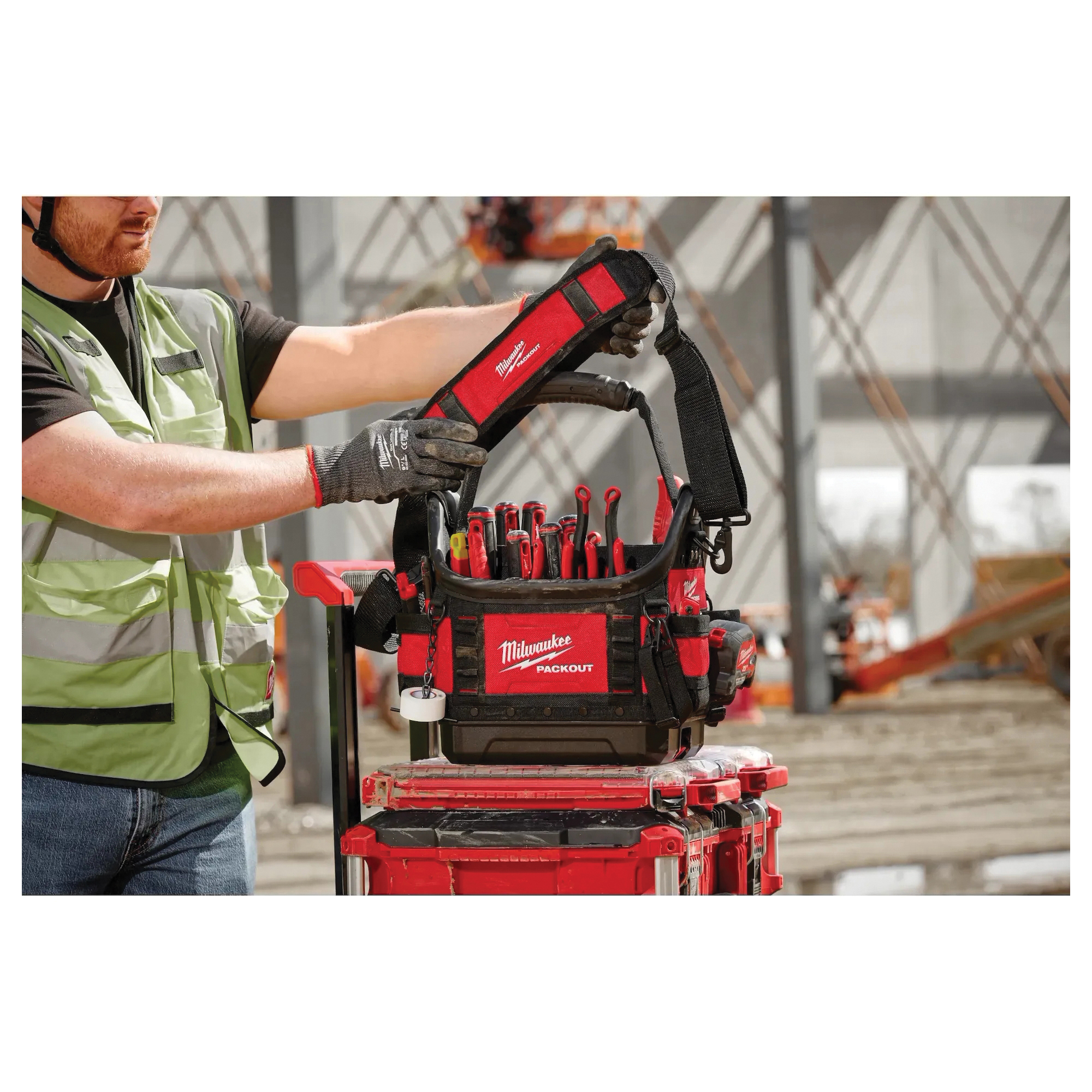 Milwaukee® Packout™ 48-22-8311 Structured Tote, 9-3/4 in W, 19 in H, 35-Pocket, YKK Zipper Closure, Polyester