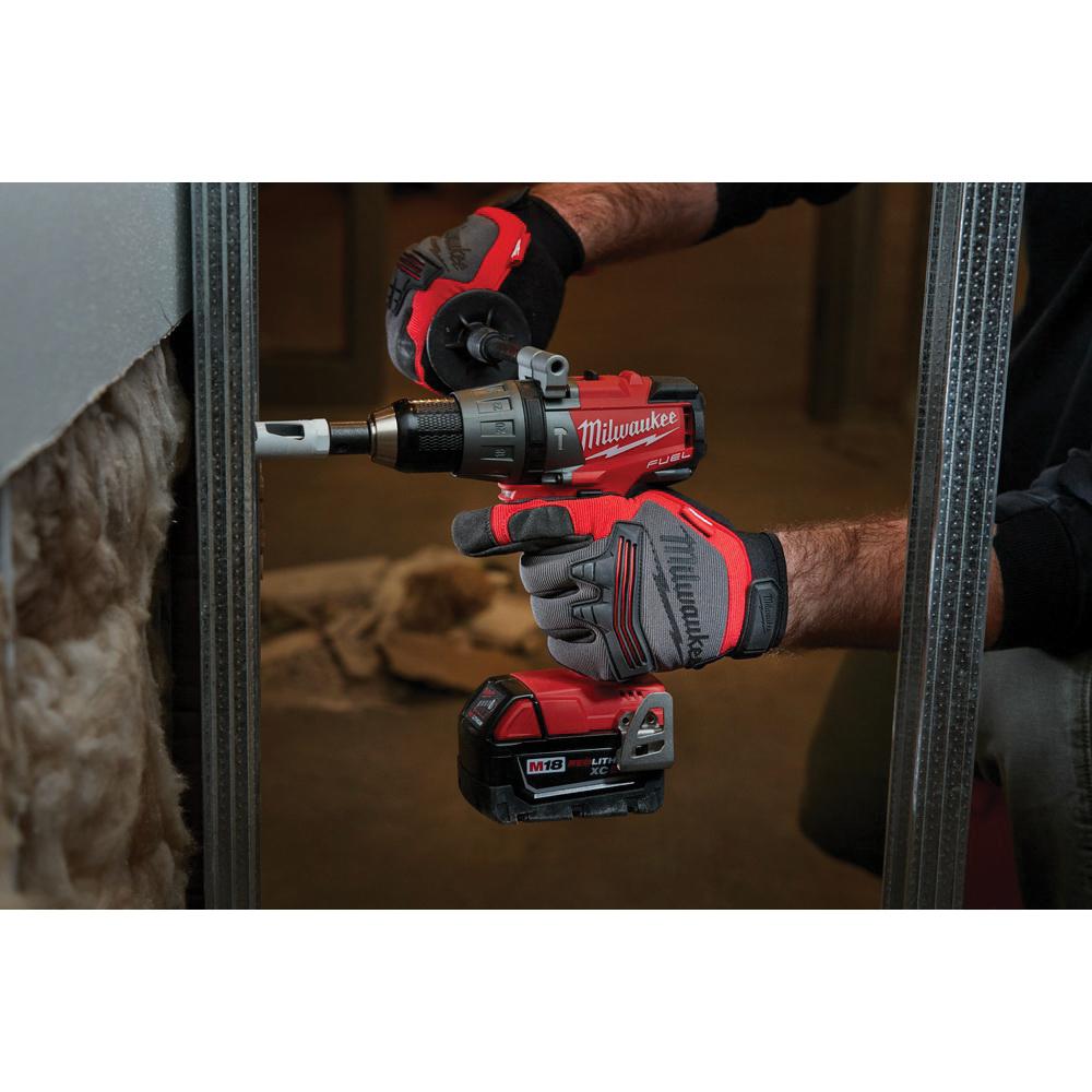 Milwaukee® 48-22-8731 Demolition Gloves, M, 7-1/2 to 7-5/8 in L, Leather Glove, Black/Gray/Red Glove thumbnail 2