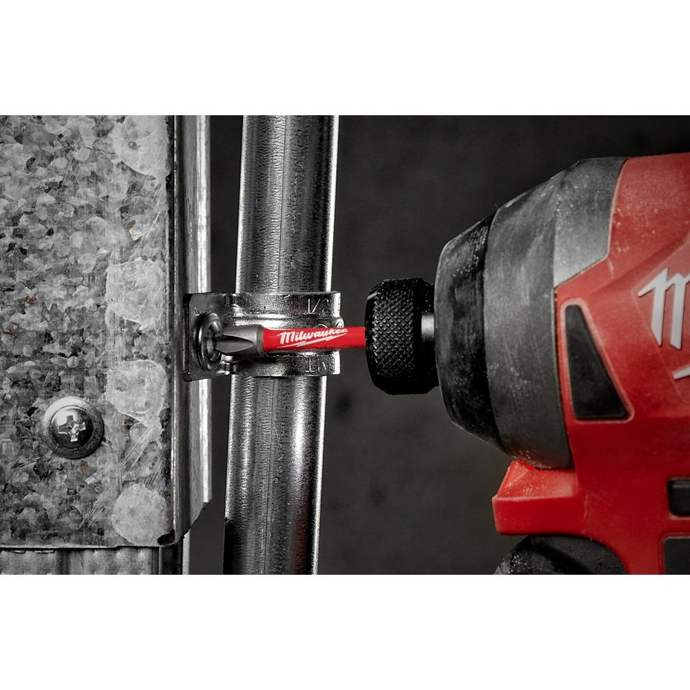 Milwaukee® SHOCKWAVE™ 48-32-5003 Insert Bit, Phillips® Point, #2 Point, 1 in OAL, 1/4 in Shank, Steel thumbnail 2