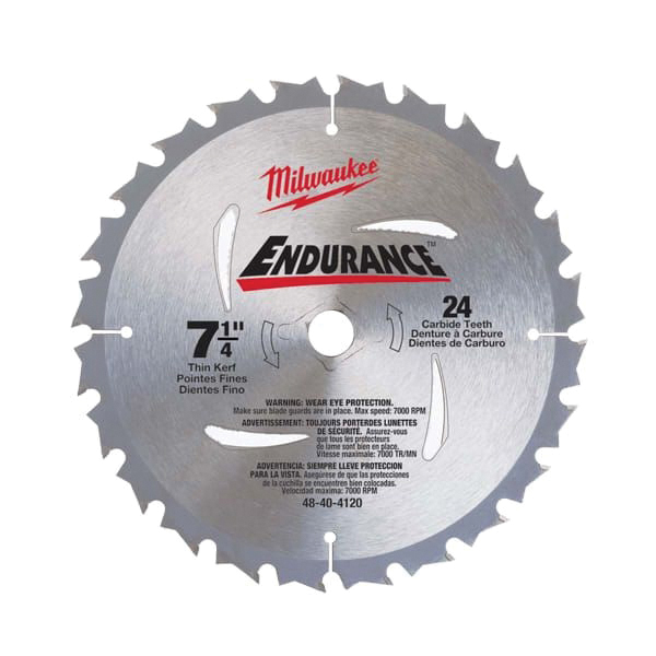 Milwaukee® 48-40-4120 Circular Saw Blade, 7-1/4 in Dia, 5/8 in, 24 ATB Teeth, Carbide Cutting Edge thumbnail 3