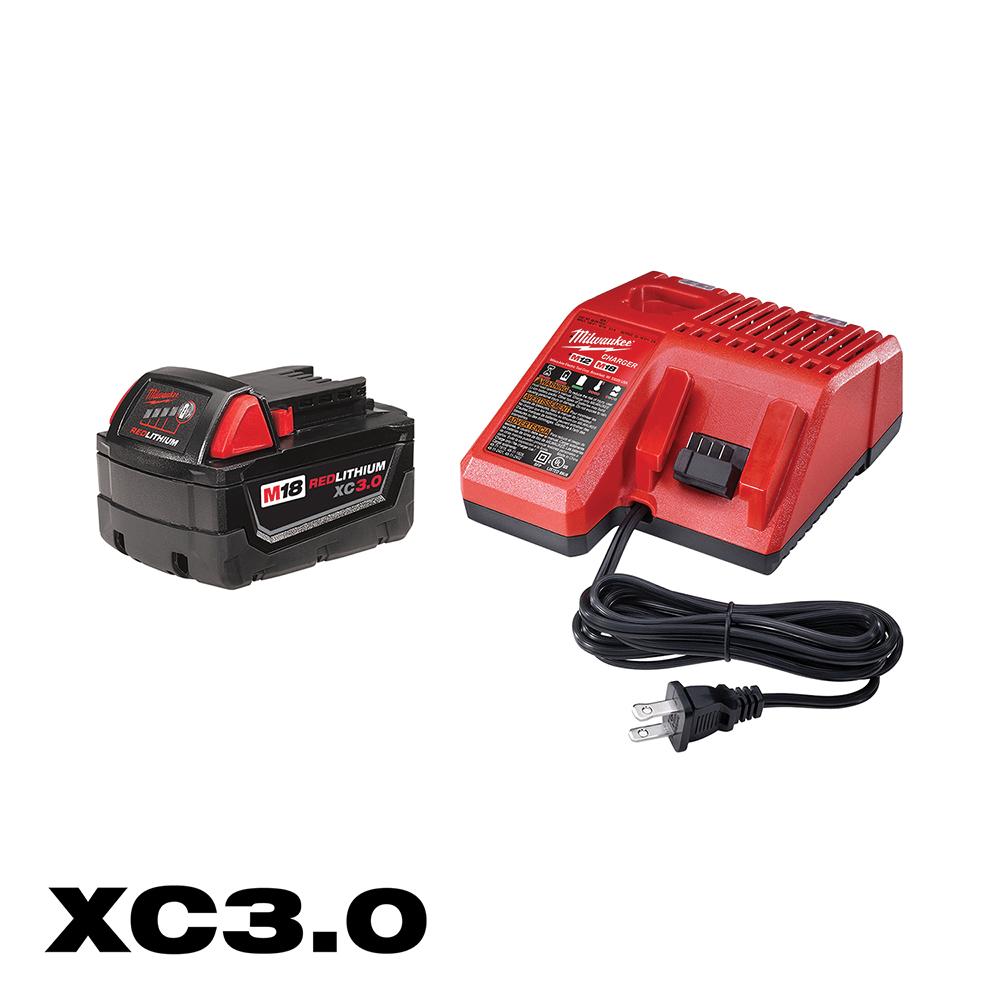 Milwaukee® M18 Rechargeable Slide On Style Cordless Battery Starter Kit, 3 Ah Li-Ion Battery, 18 V thumbnail 3