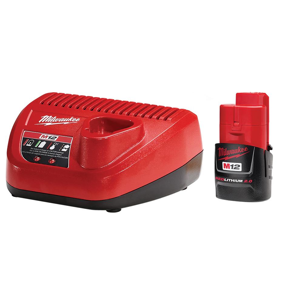 Milwaukee® M12™ REDLITHIUM™ 48-59-2420 Starter Kit, 12 V, 2 Ah Battery Capacity thumbnail 3