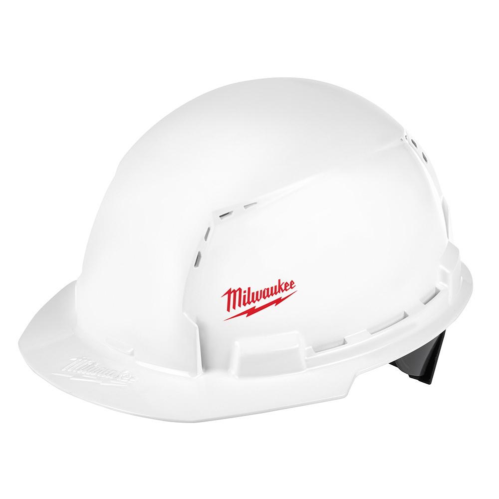 Milwaukee® Hard Hat With Bolt Accessories, Front Brim, Vented, Type 1 Class C, Small Logo, White thumbnail 3