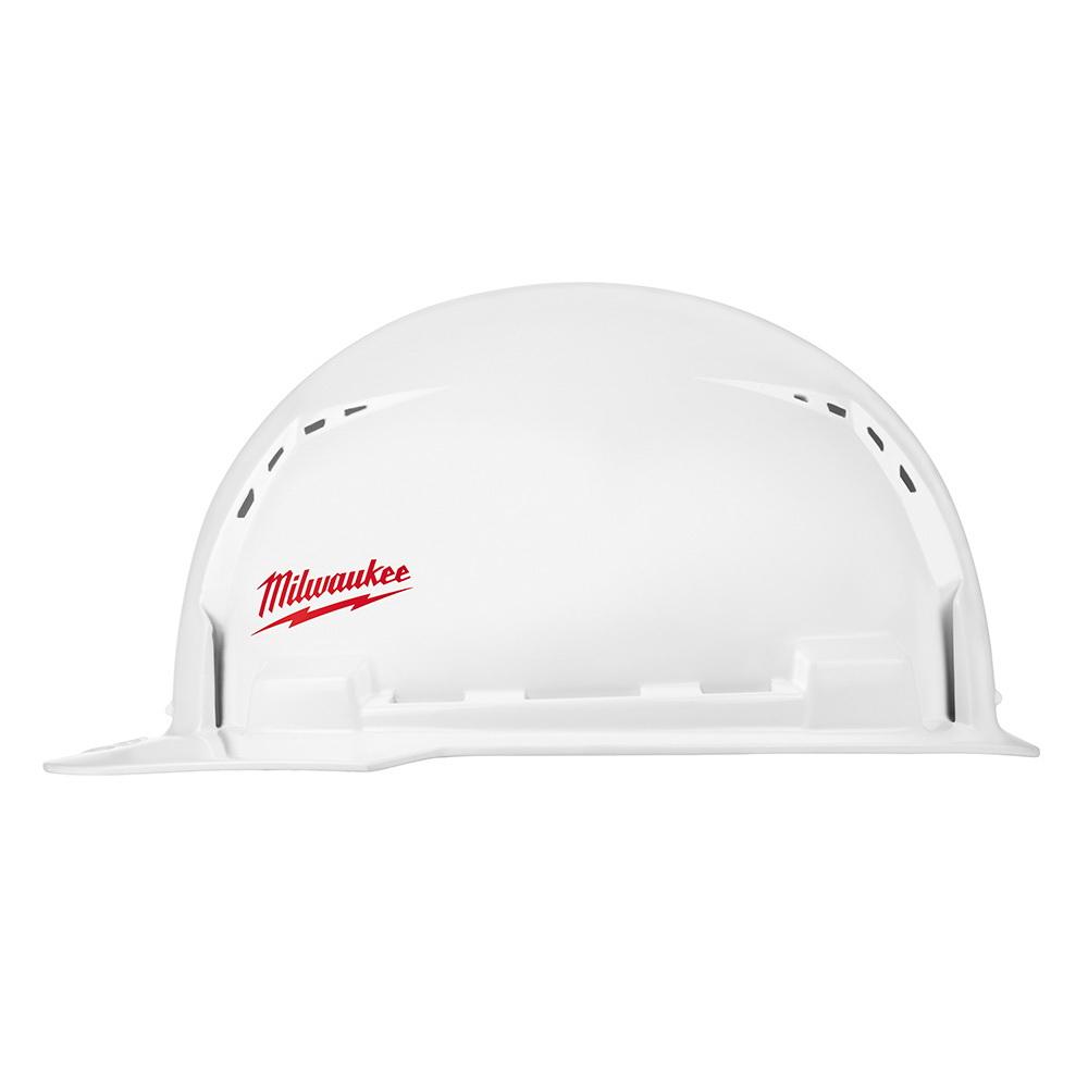 Milwaukee® Hard Hat With Bolt Accessories, Front Brim, Vented, Type 1 Class C, Small Logo, White thumbnail 4