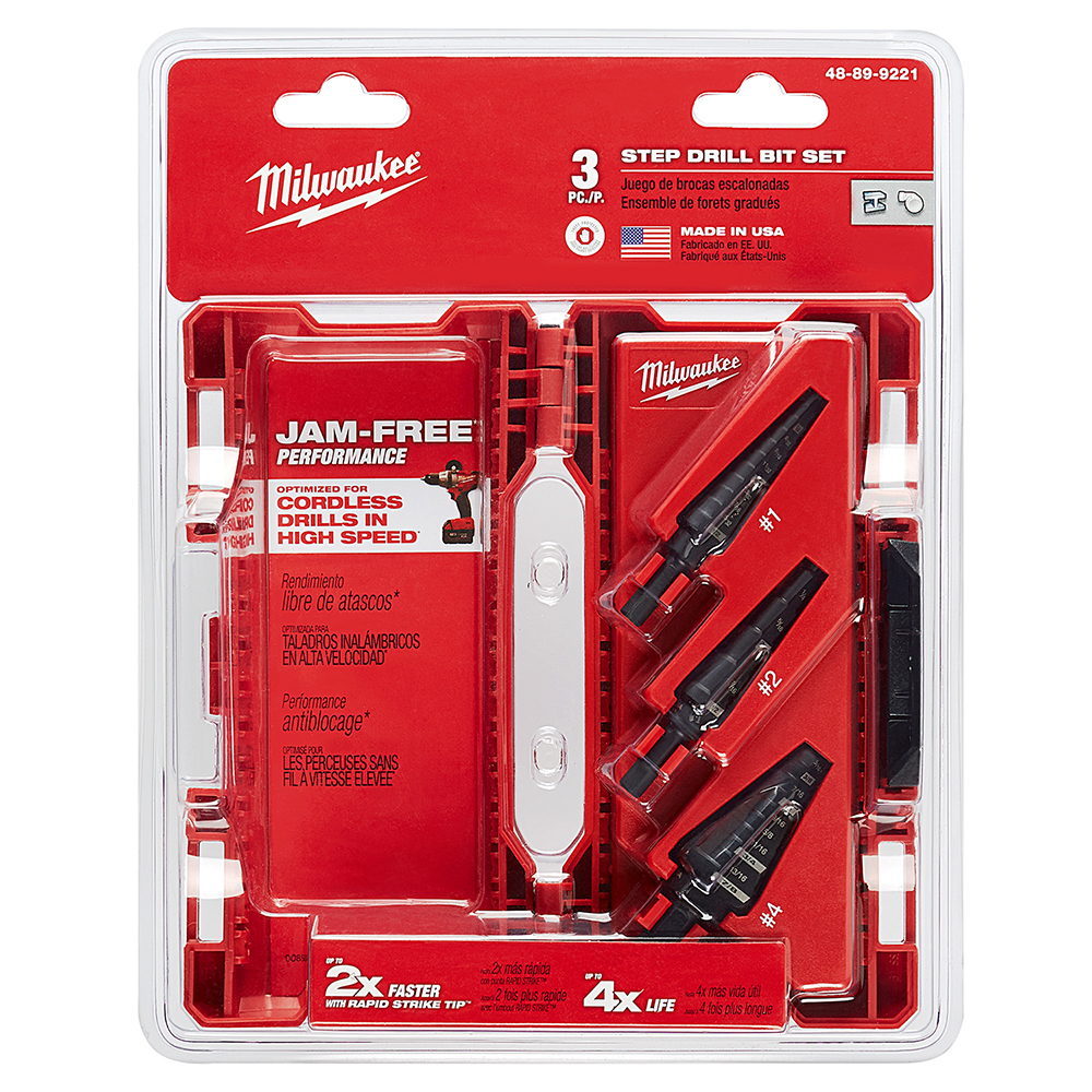 Milwaukee® 48-89-9221 Drill Bit Set, 1/32 in Min Drill Bit, 3/16 in Max Drill Bit, 3 -Piece, HSS, Black Oxide