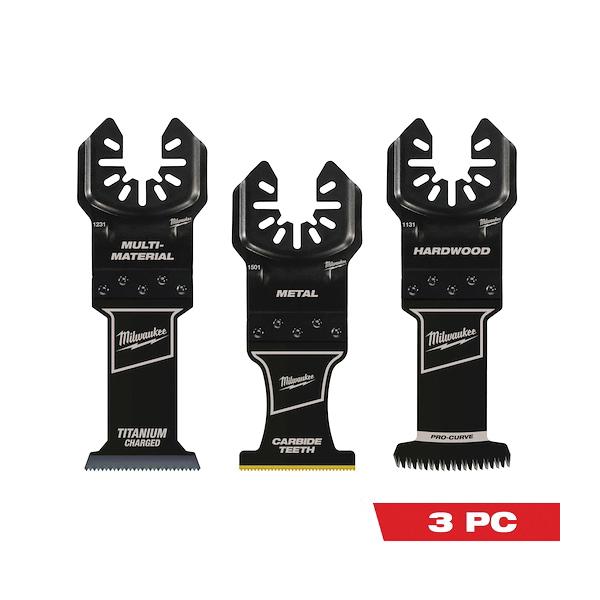 Milwaukee® 49-10-9001 Multi-Tool Blade, Cut-Away, Universal Fit Blade, 1-3/8 in W Blade, 3-Piece