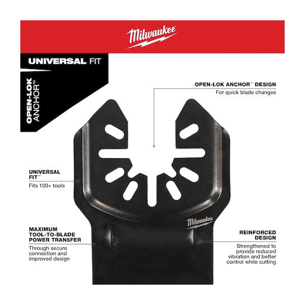 Milwaukee® OPEN-LOK™ 49-10-9001 Multi-Tool Blade, Cut-Away, Universal Fit Blade, 1-3/8 in W Blade, 3-Piece thumbnail 4
