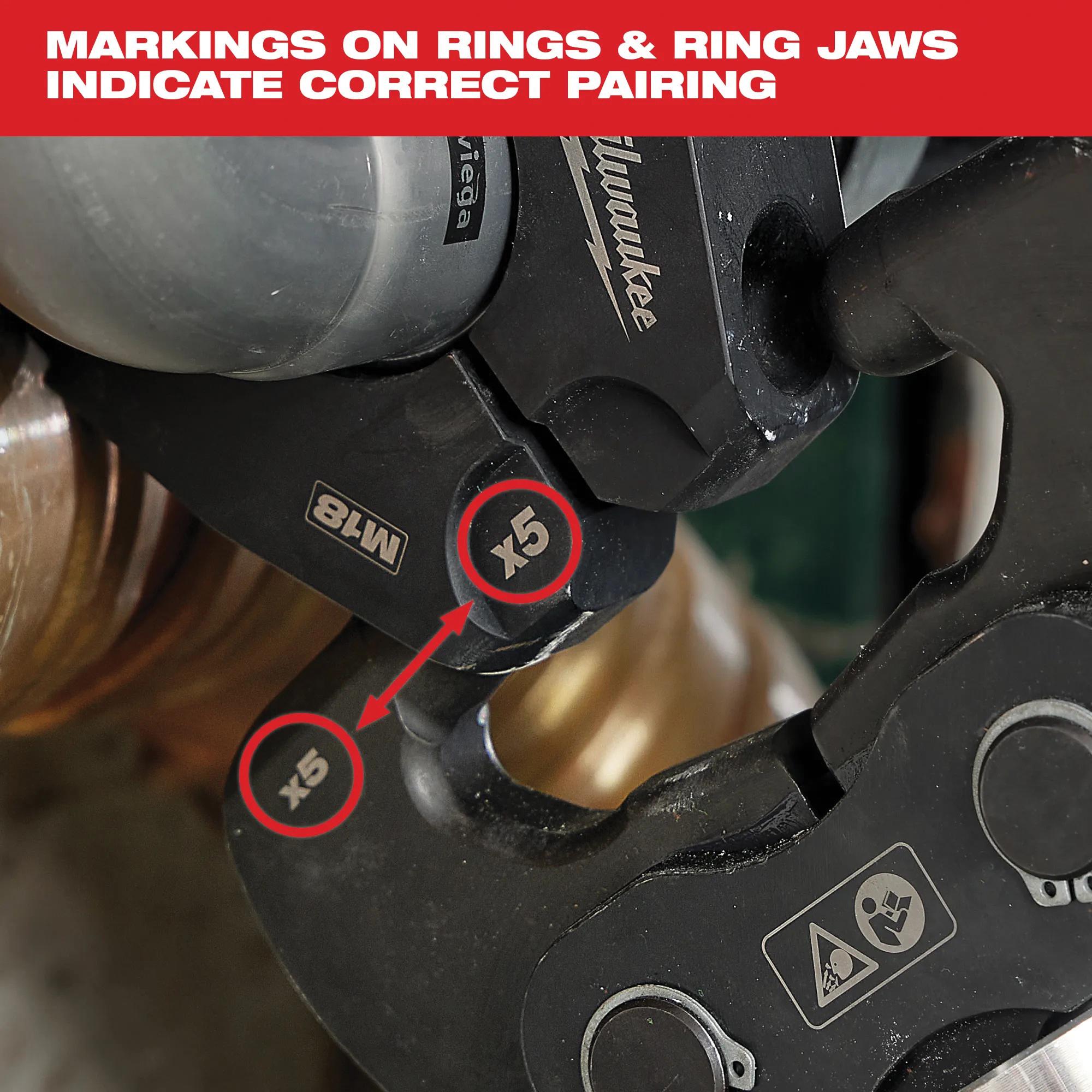 Milwaukee® IPS-P Pivoting Press Ring Kit, 2-1/2 - 4 in Jaw Capacity, For Use With M18 Force Logic Long Throw Press Tools, Steel thumbnail 4