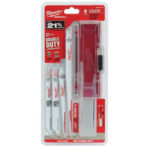 Milwaukee® Sawzall Double Duty Straight/Tapered Back Reciprocating Saw Blade Set, 6 in L x 1 in W x 0.05 in THK