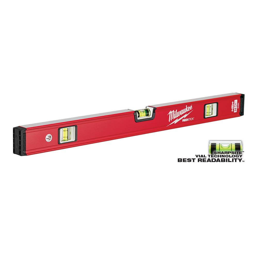 Milwaukee® Redstick MLCM24 3 Level Vial 24 inch Aluminum Compact Box Level, Red thumbnail 4
