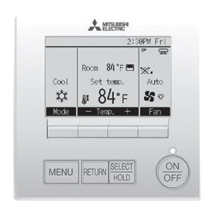 Mitsubishi Electric PAR-40MAAU Wired Remote Controller, 12 VDC, PC/ABS