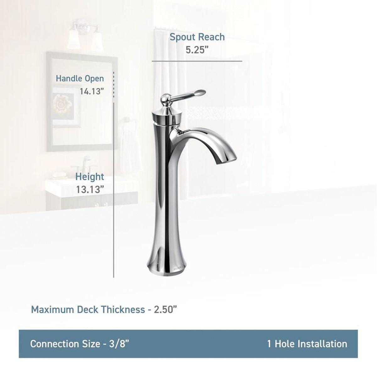 Moen® Wynford™ 4507ORB Bathroom Faucet, 1-Handle, Deck, Single-Handle, Oil-Rubbed Bronze