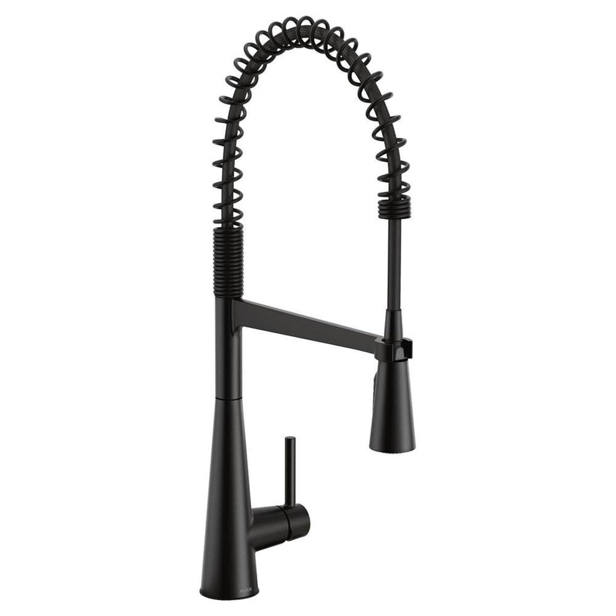 Moen® Sleek™ 5925BL Spring Kitchen Faucet, Deck, Pull-Down, Matte Black