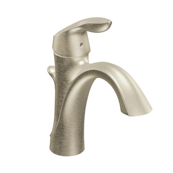 Moen® Eva® 6400BN Bathroom Faucet, 1-Handle, Deck, Pop-Up, Brushed Nickel