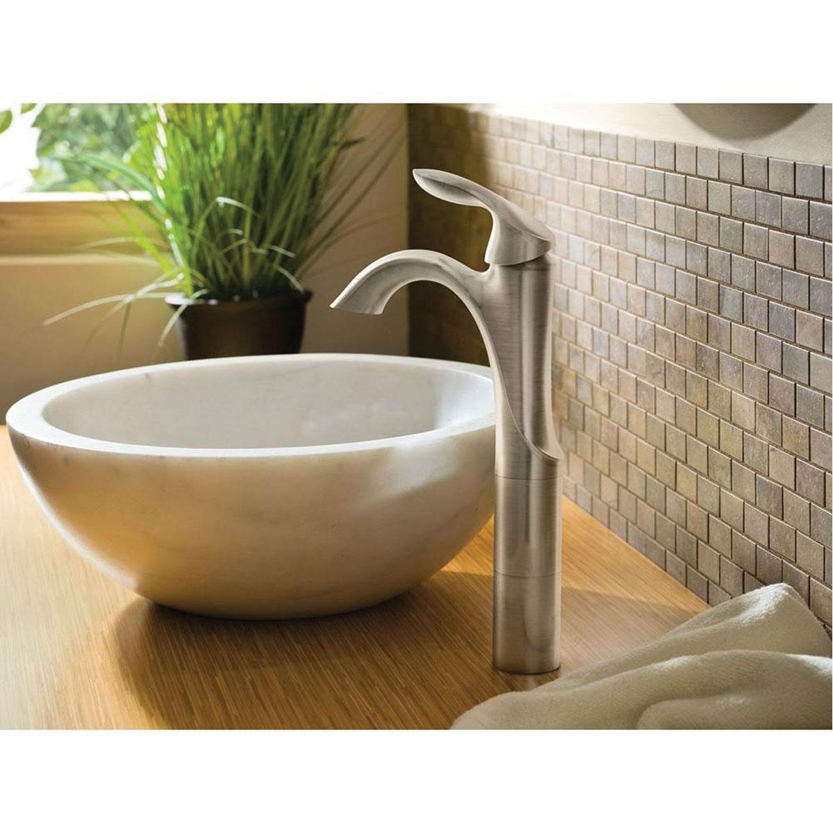 Moen® Eva® 6400BN Bathroom Faucet, 1-Handle, Deck, Pop-Up, Brushed Nickel thumbnail 4