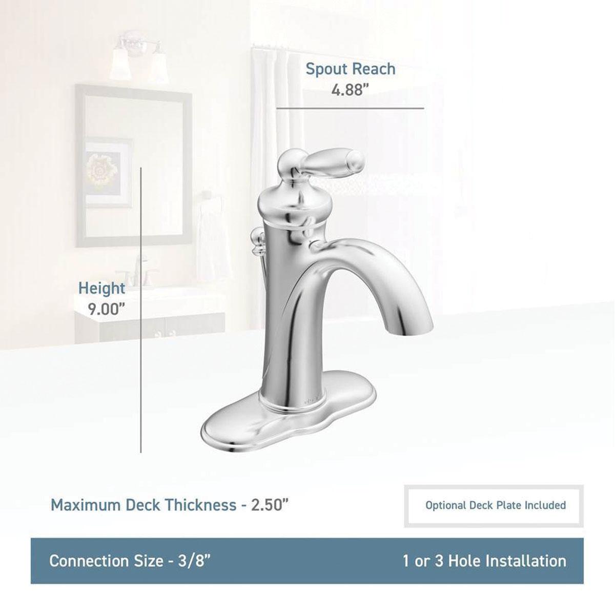 Moen® Boulevard® 6600ORB Bathroom Faucet, 1-Handle, Deck, Pop-Up, Oil-Rubbed Bronze