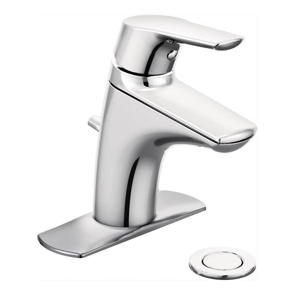 Moen® Boulevard® 6600 Bathroom Faucet, 1-Handle, Deck, Pop-Up, Polished Chrome