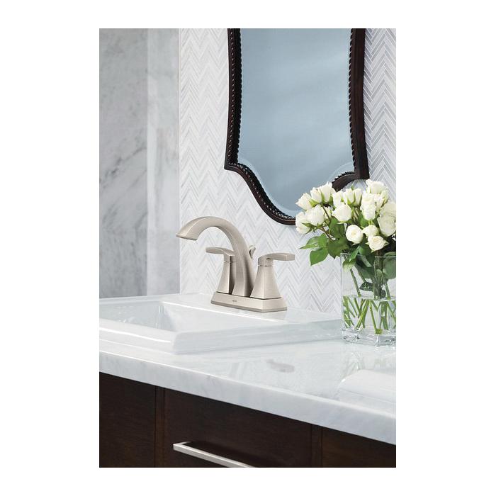 Moen® Voss™ 6901BN Bathroom Faucet, 2-Handle, Deck, Lift and Turn, Brushed Nickel