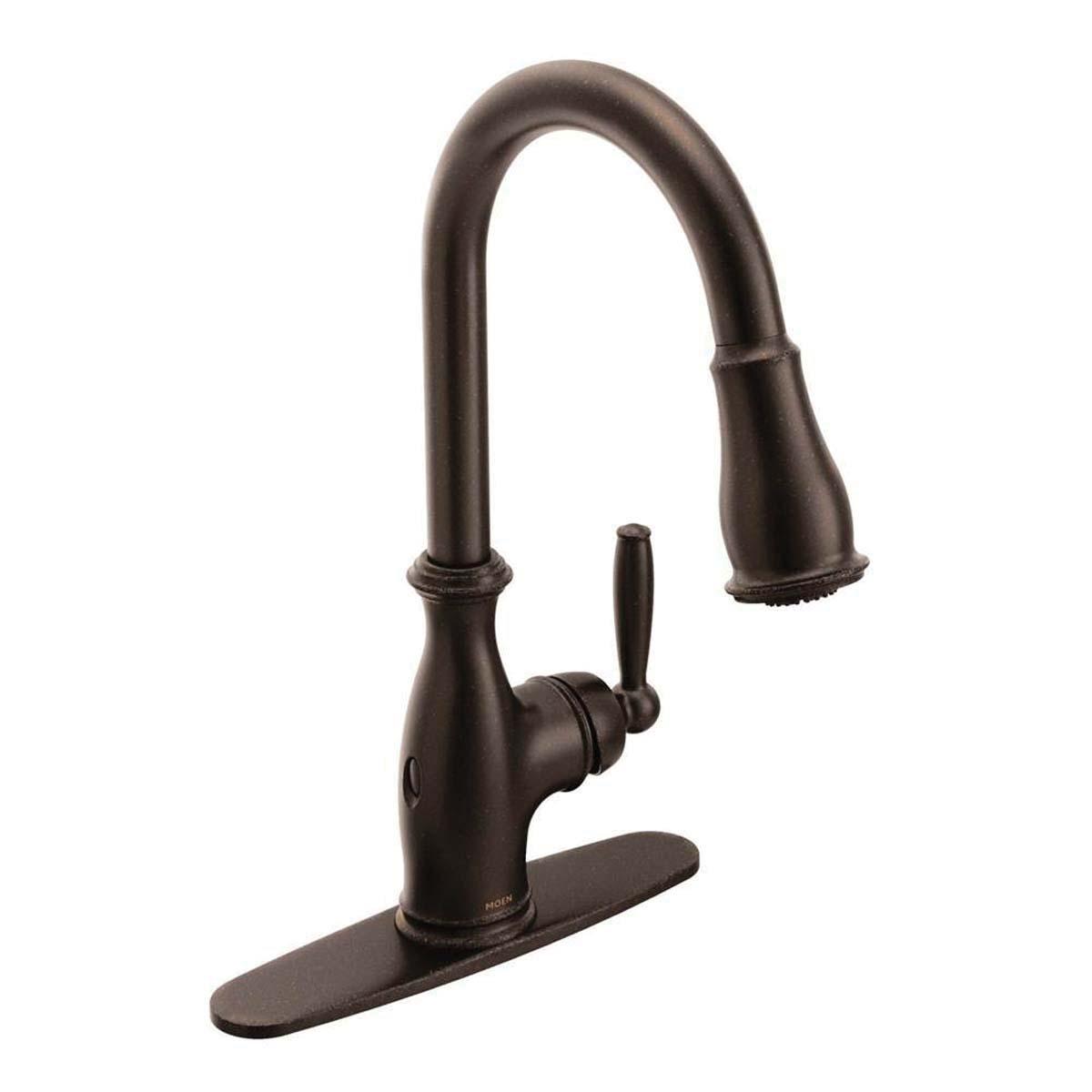 Moen® Brantford™ 7185EWORB Kitchen Faucet, Deck, Pull-Down, Oil-Rubbed Bronze