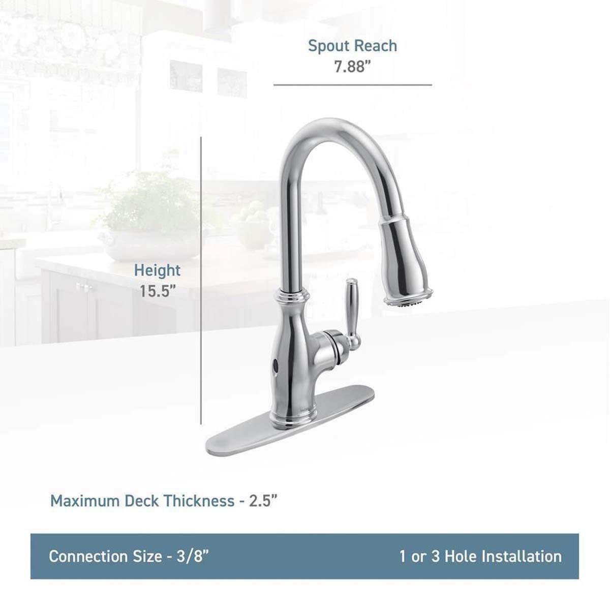 Moen® Brantford™ 7185EWORB Kitchen Faucet, Deck, Pull-Down, Oil-Rubbed Bronze thumbnail 2