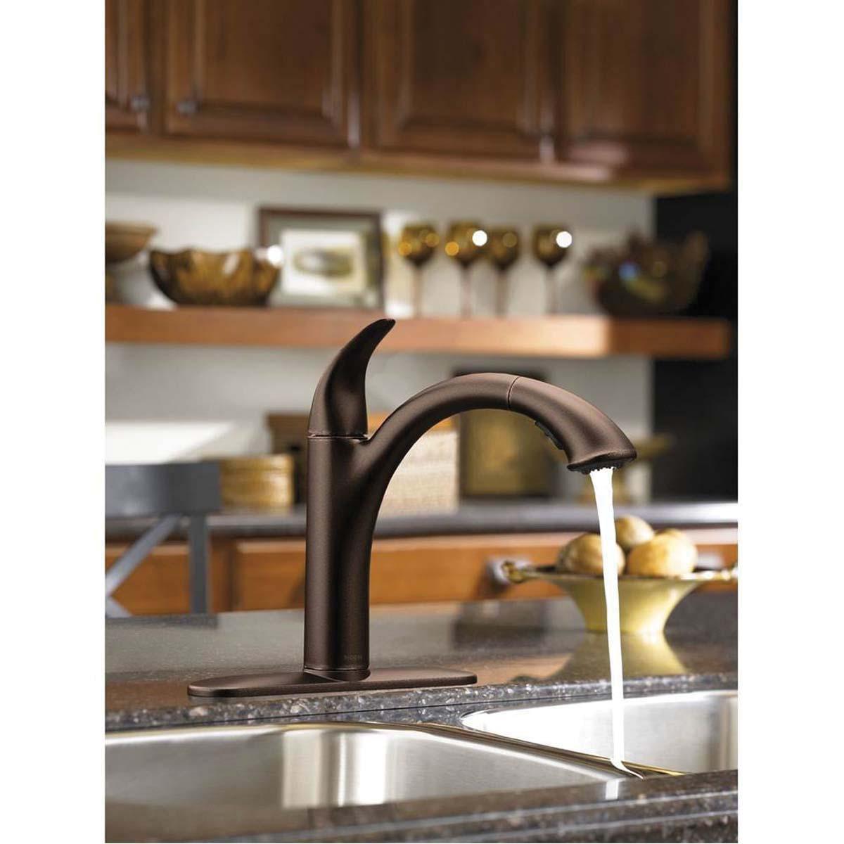 Moen® Camerist™ 7545ORB Kitchen Faucet, Deck, Pull-Out, Oil-Rubbed Bronze thumbnail 4