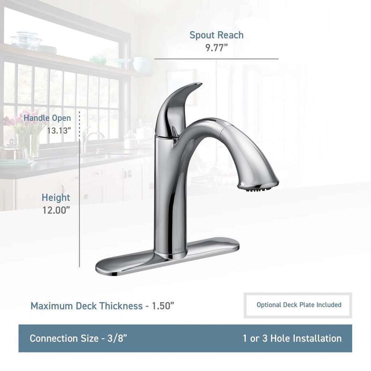 Moen® Camerist™ 7545ORB Kitchen Faucet, Deck, Pull-Out, Oil-Rubbed Bronze thumbnail 2