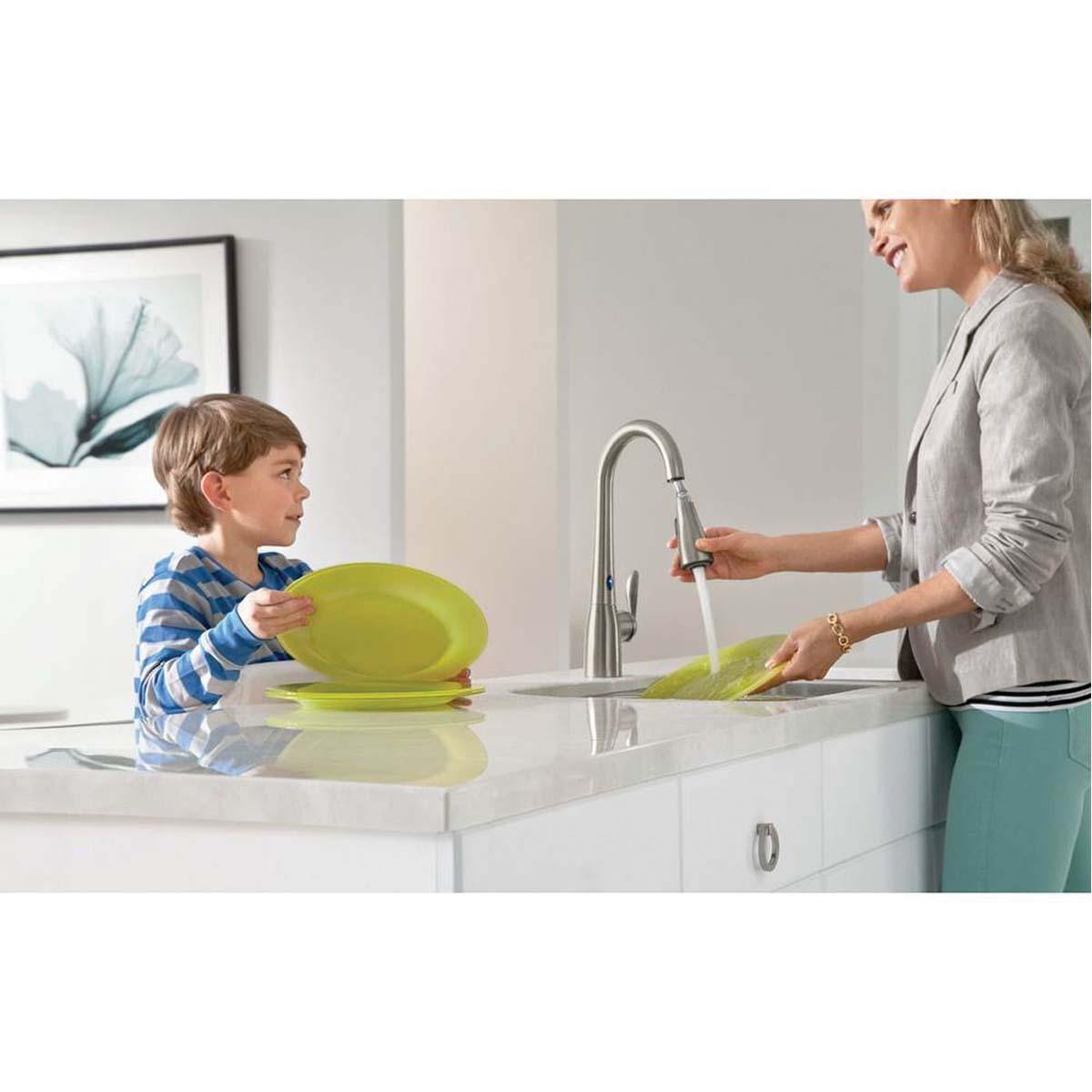 Moen® Arbor® 7594EC Kitchen Sink Faucet, Deck, Pull-Down, Chrome