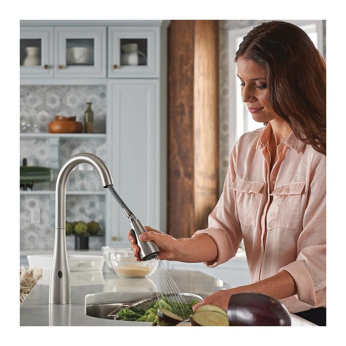 Moen® Arbor® 7594EWBL Kitchen Faucet, Touchless, Deck, Pull-Down, Matte Black thumbnail 4