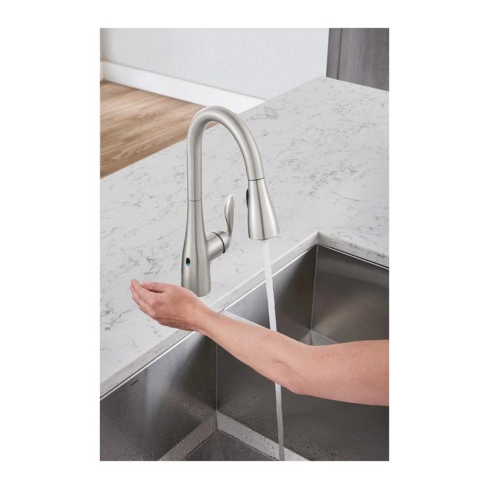 Moen® Arbor® 7594EWBL Kitchen Faucet, Touchless, Deck, Pull-Down, Matte Black thumbnail 3