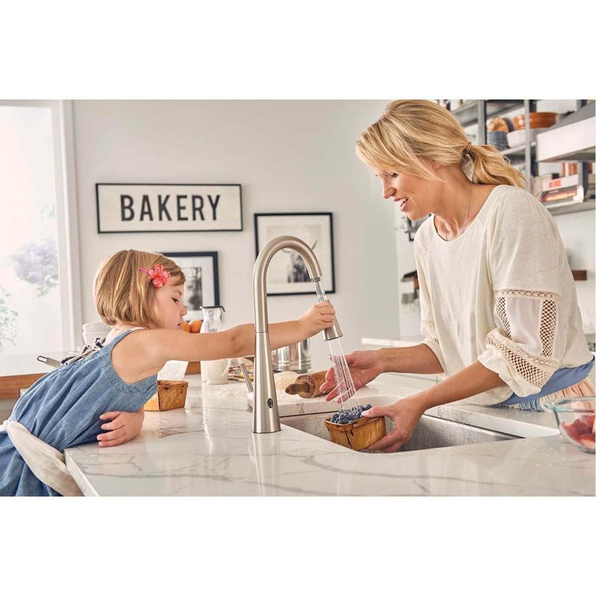 Moen® Sleek™ 7864EWSRS Kitchen Faucet, Deck, Pull-Down, Stainless thumbnail 2